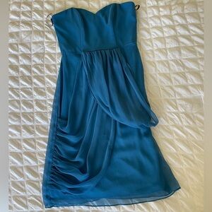 Lela Rose Strapless Teal Dress
